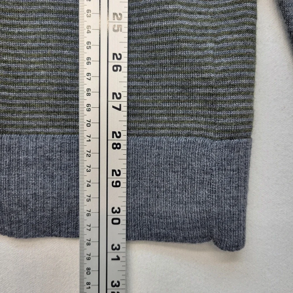 Smartwool Sweater Mens XL Gray Green Stripe Merino Wool Blend SW010026